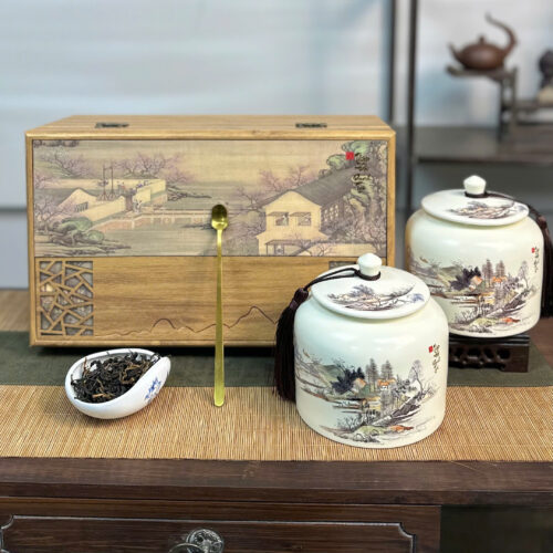 Hộp quà hồng trà cổ thụ Đại Hồng Shan sang trọng biếu Tết - Thập Đại Danh Trà